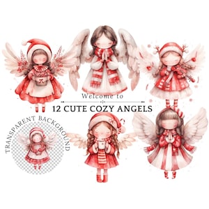 Weihnachtsengel Clipart PNG Sofortiger Download Kommerzielle Nutzung Minimalistische Engel Digitale Druckbare Kinder Engel Taufe Engel Kaffee Liebhaber