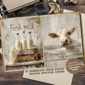 Farm Life Junk Journal Kit, Vintage Printable Pages, Rustic Ephemera, Scrapbooking Supplies for Country Living Projects, Farmhouse Bakery