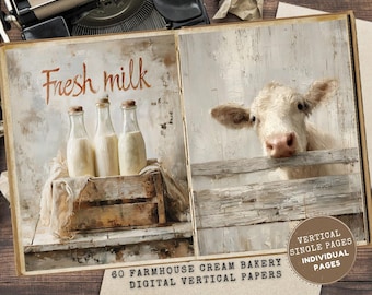 Farm Life Junk Journal Kit: Vintage Rustic Ephemera (Digital Download, JPG Files 8.5x11")