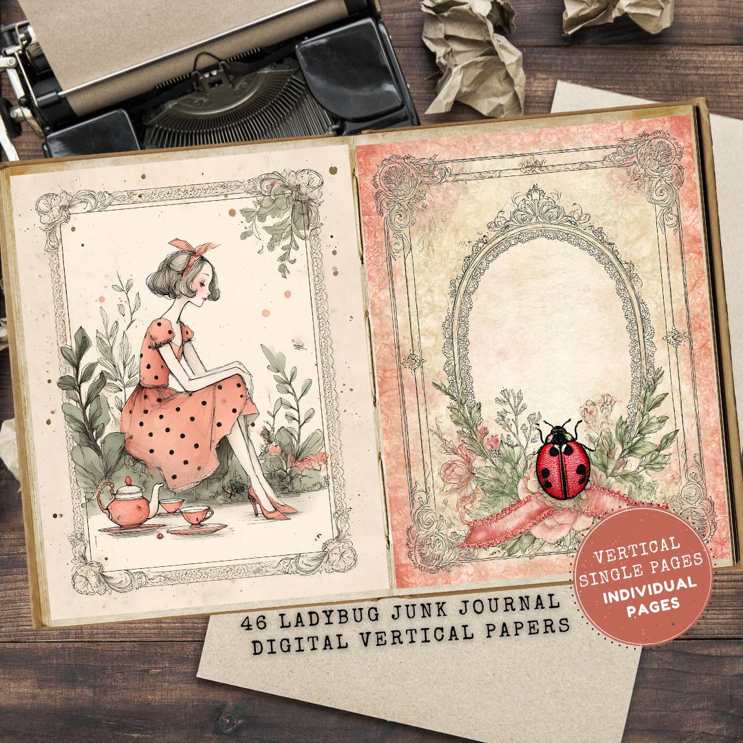 Ladybug Junk Journal Kit: Floral Garden Ephemera (digital Download ...