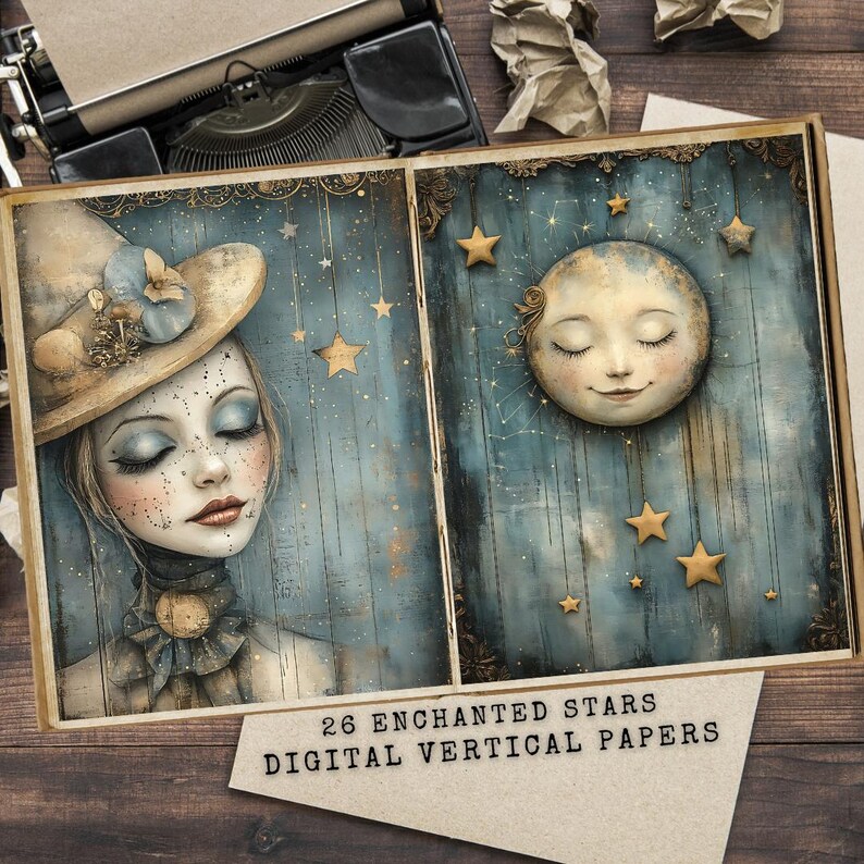 Starry Night Junk Journal Pages: Celestial Forest Printable Sheets ...