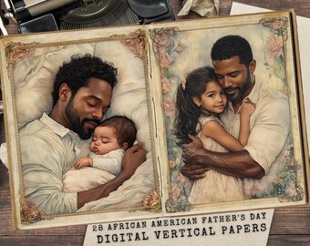 Afroamerikanischer Vatertag Vintage Junk Journal Kit (digitaler Download)