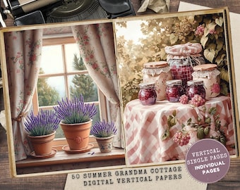 Cottage Junk Journal Kit: Lavender Vintage Ephemera, Printable Pages (Digital Download)