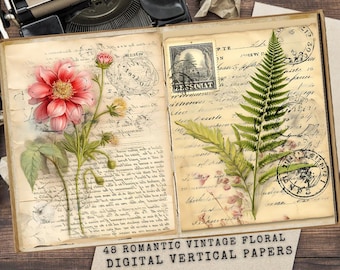 Floral Vintage Papers: Spring Garden Junk Journal Kit (digitale download)