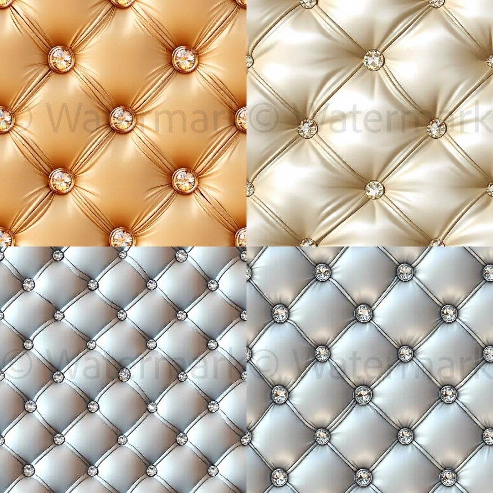 Diamond Tuft Pattern Diamond Tufted Digital Paper: 3D Glam Quilted Backgrounds Seamless ...
