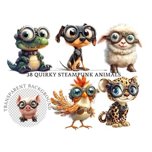 Quirky animals clip art, Bundle PNG Whimsical Animals Clipart, Funny Safari Sublimation clip art, Whimsy Woodland animals, Silly Birds PNG