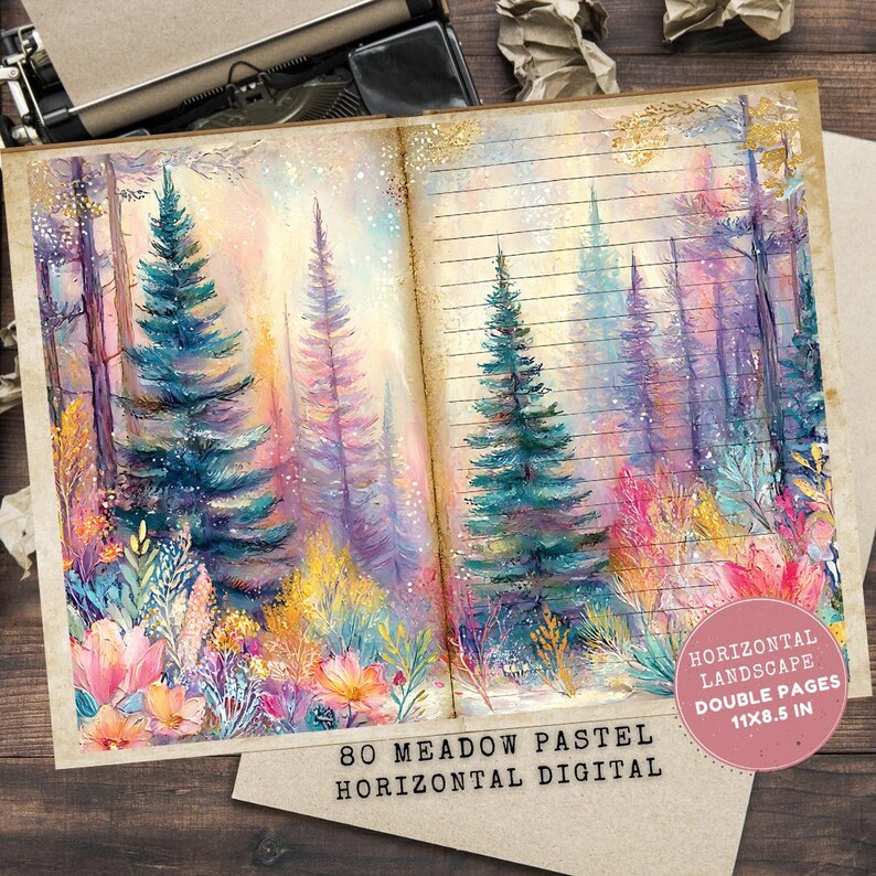 Pastel Meadow Junk Journal: Wildflowers Floral Printable Pages (digital ...