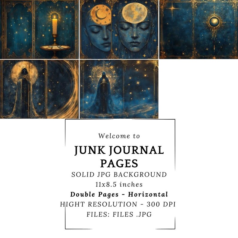 Cosmic Fortune Teller Junk Journal Kit: Vintage Tarot Cards (digital ...