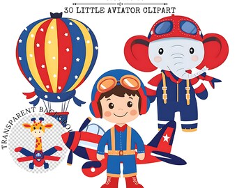 Aviator Clipart | Airplane Nursery Decor (Digital Download