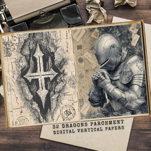 Dragon Junk Journal Printable: Fantasy Ephemera Kit (Digital Download)