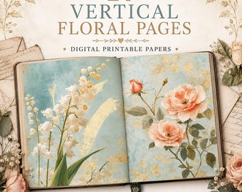 Romantic Floral Junk Journal Kit: Printable Ephemera (Digital Download)