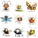Whimsical Bugs PNG, Quirky Animals Insects Digital Art PNG, Printable ...