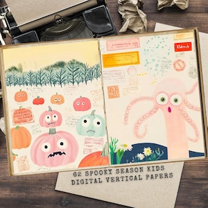 Spooky Kids Junk Journal: Halloween Printable Craft Pages Kit (Digital Download)