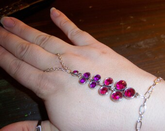 purple pink fusion crystal slave bracelet