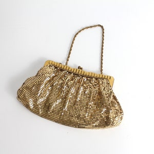 Vintage 40s Whiting & Davis Bag Gold Metal Mesh Framed Handbag Glomesh Evening Bag image 3