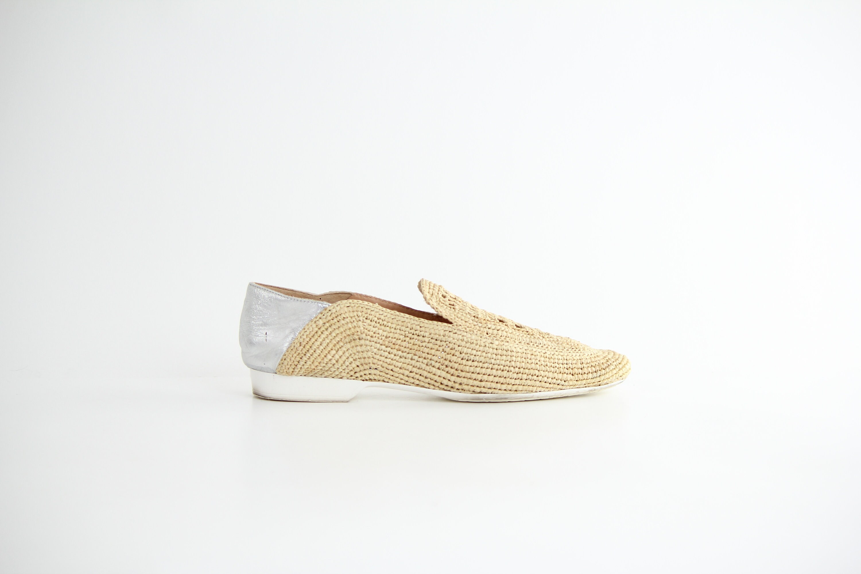 ROBERT CLERGERIE Size 8 Natural Woven Raffia Lace-Up Shoes Robert Clergerie Womens Vicole Raffia Demi-Wedge Sneaker  main image 2