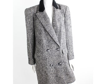 Valentino Bouclé Wool Jacket With Velvet Collar | Vintage Miss V
