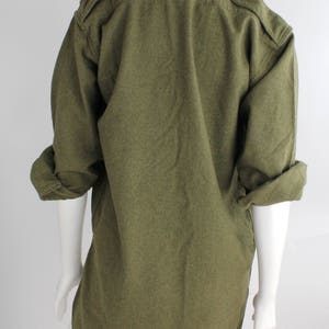 Vintage 1940s Irish Military Wool Shirt Utility Long Sleeve Wool Flannel Shirt Army Field Shirt From Belfast image 10