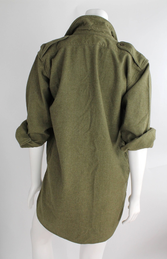 Vintage 1940s Irish Military Wool Shirt | Utility Long Sleeve Wool
