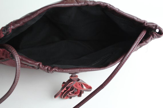 Vintage 1970s Leather Patchwork Clutch Bag | Boho… - image 9