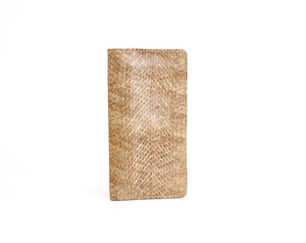 Vintage 1970s Snakeskin Wallet | Slim Neutral Snake Leather Wallet | Never Used Condition