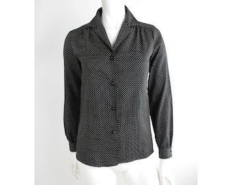 Vintage Levi Strauss & Co. Swiss Dot Shirt | 1970s Button Down Shirt | Polka Dot Blouse | Levi's San Francisco | XS