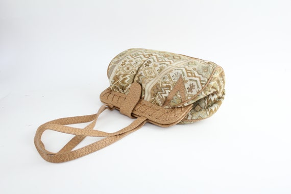 Vintage 1980s Woven Tapestry Purse | Neutral Vega… - image 2