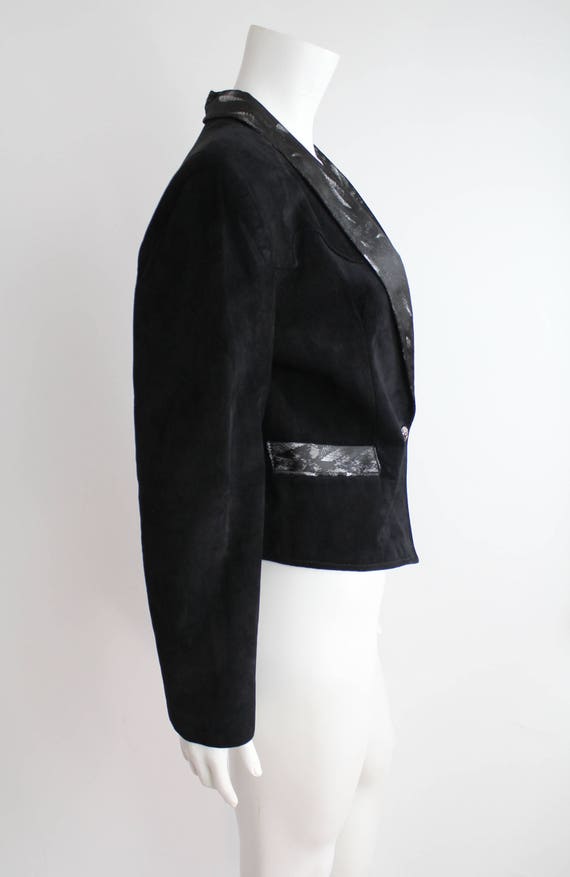 Cropped Biker Jacket | Vintage 1980s Western Leat… - image 3