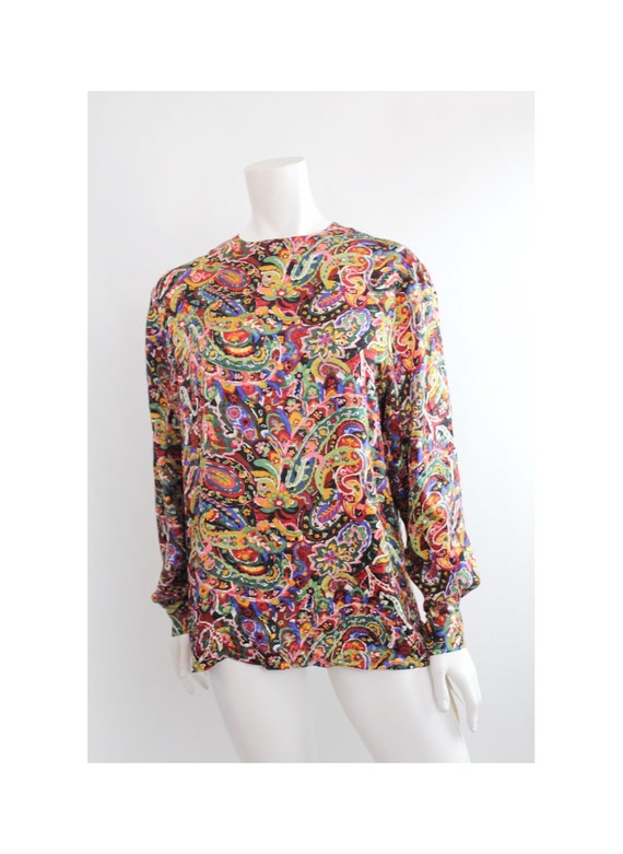 NWT Vintage Silk Blouse | Floral Print Silk Top | 