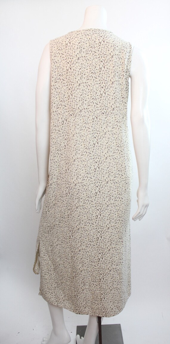 Vintage Raw Silk Tank Dress | Minimal Muted Print… - image 6