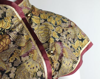 1980s Krizia Silk Cheongsam Tunic | Vintage Krizia Floral Print Silk Blouse | Asian Silk Mini Dress | Made in Italy | 44