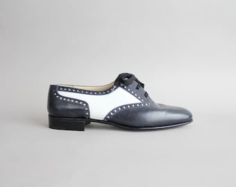 size 7 Silvia Fiorentina Leather Oxford Shoes | Vintage Spectator Leather Shoes | Near Mint Condition | Made in Italy | 37.5