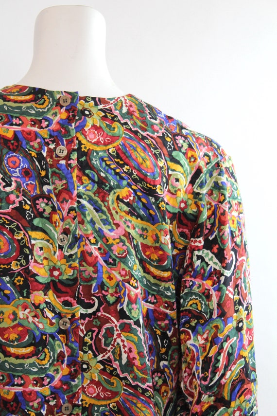 NWT Vintage Silk Blouse | Floral Print Silk Top |… - image 8