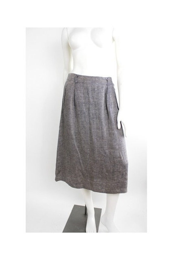 Vintage Calvin Klein Skirt |  1980s Seersucker Sil