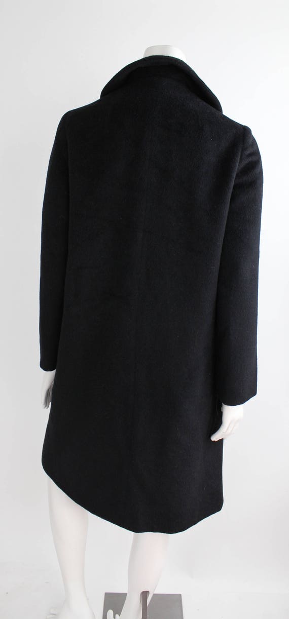 Vintage 1950s llama Wool Coat | 1950s Black Wool … - image 7