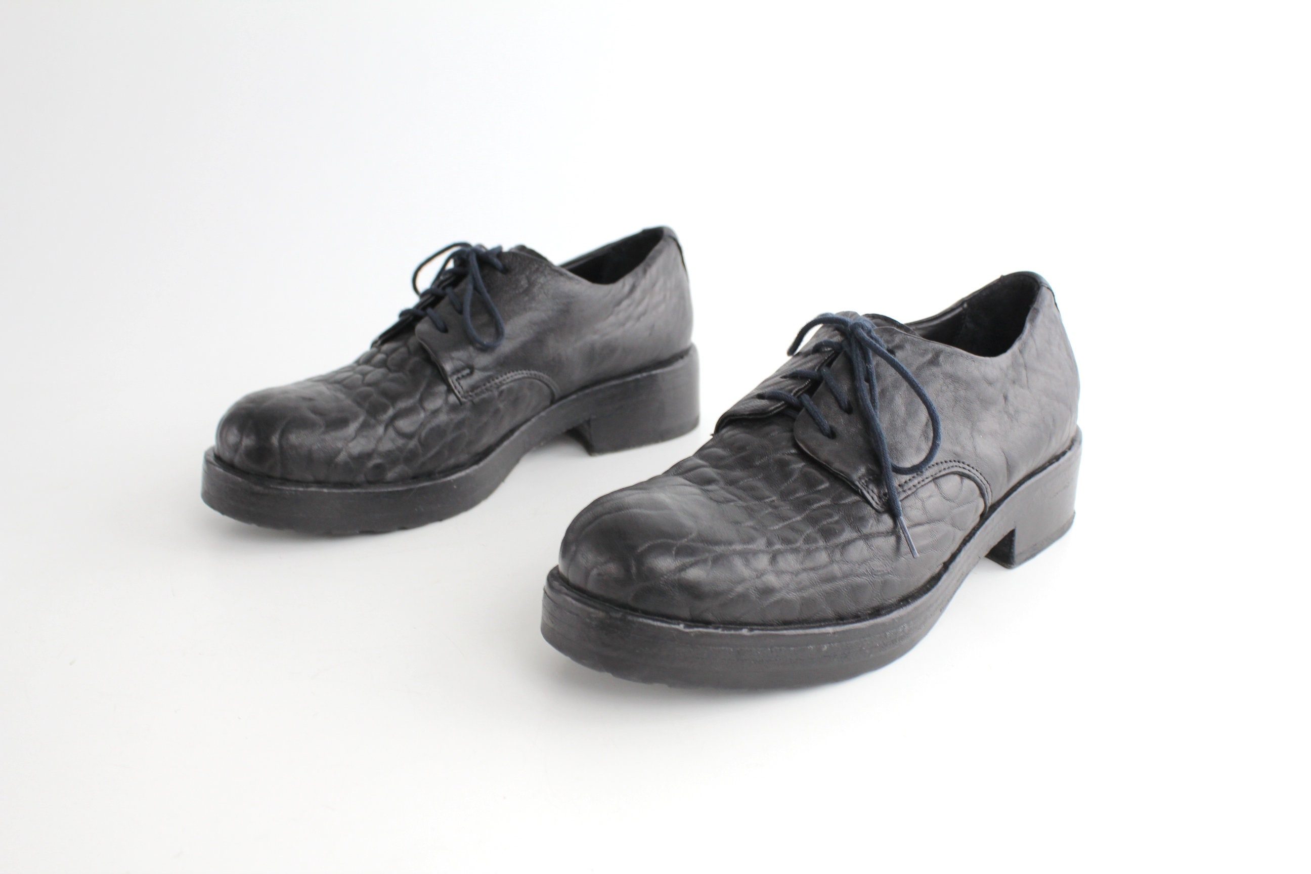Ernesto Dolani mens shoes size 42 (9 1/2) Dark Bro Sz 6.5 Ernesto Dolani Buffalo Embossed Leather Derby Shoes  main image 2