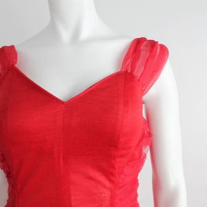 Vintage Sweetheart Red Mini Dress Bandage Knit Dress Lipstick Red Party Dress xxs-xs image 4