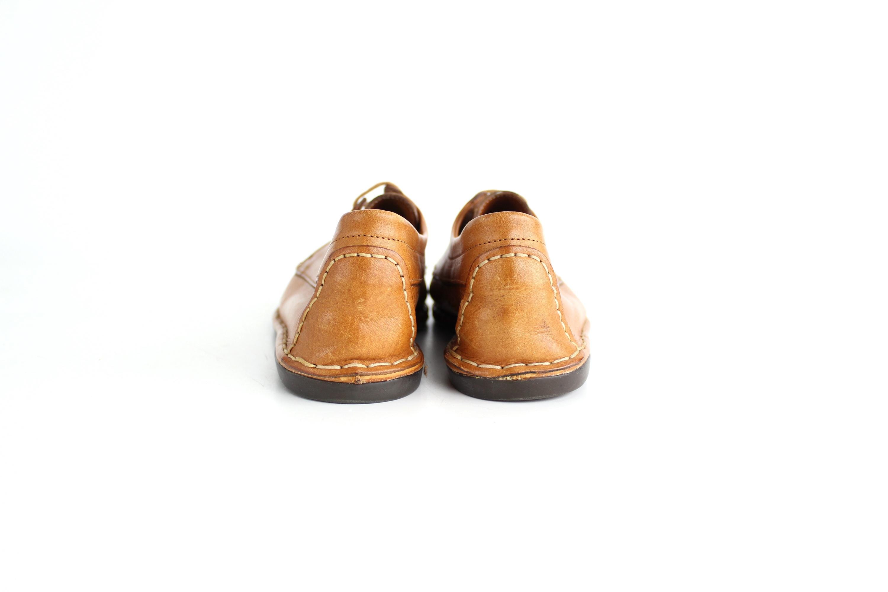 Sz 9 Never Worn Italian Leather Derby Shoes | Honey Leather  display picture 3