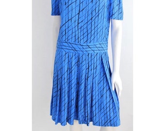 Modern Flapper Dress | Dropwaist Party Dress | Vintage Abstract Dress | M