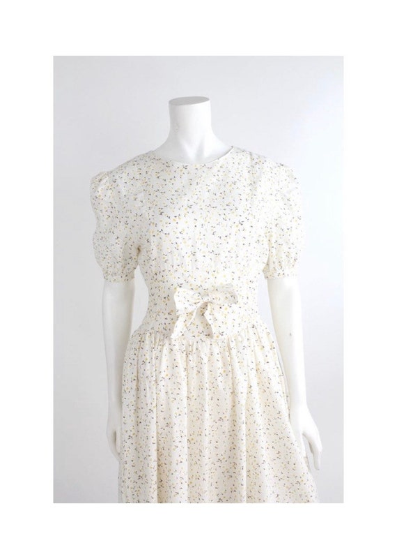Vintage 50s-60s Cotton Day Dress | Smocked Waistba
