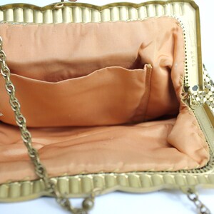 Vintage 40s Whiting & Davis Bag Gold Metal Mesh Framed Handbag Glomesh Evening Bag image 5