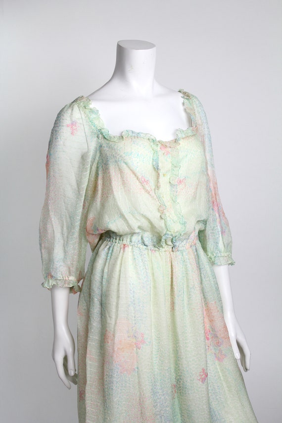 Vintage 1970s Silk Chiffon Dress | Gentillesse Fl… - image 2