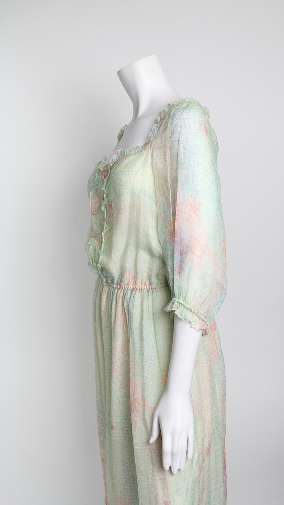 Vintage 1970s Silk Chiffon Dress | Gentillesse Fl… - image 7