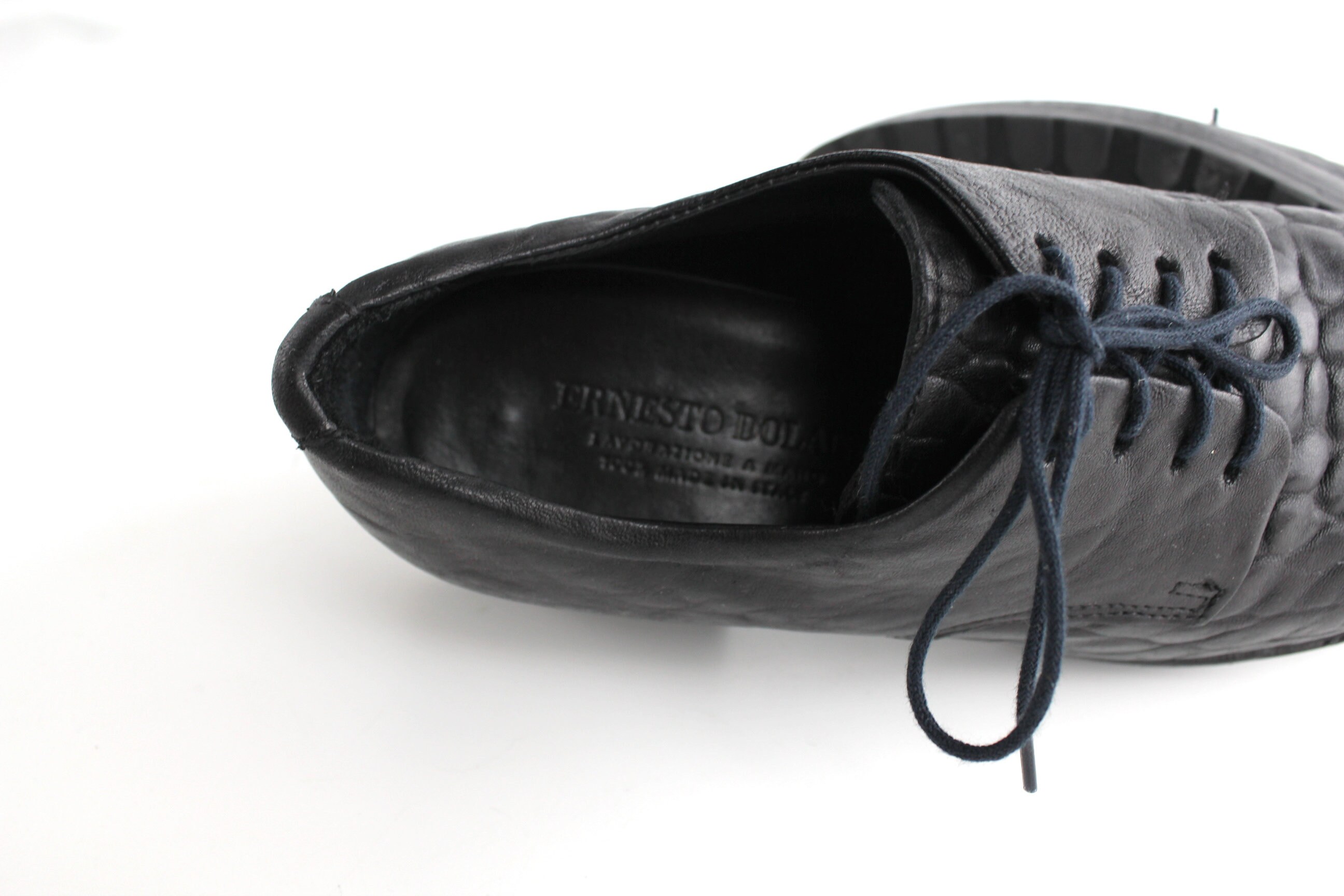 Sz 6.5 Ernesto Dolani Buffalo Embossed Leather Derby Shoes 