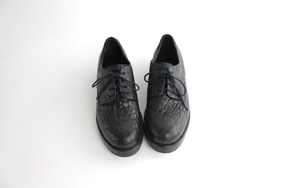 Sz 6.5 Ernesto Dolani Buffalo Embossed Leather Derby Shoes  display picture 1