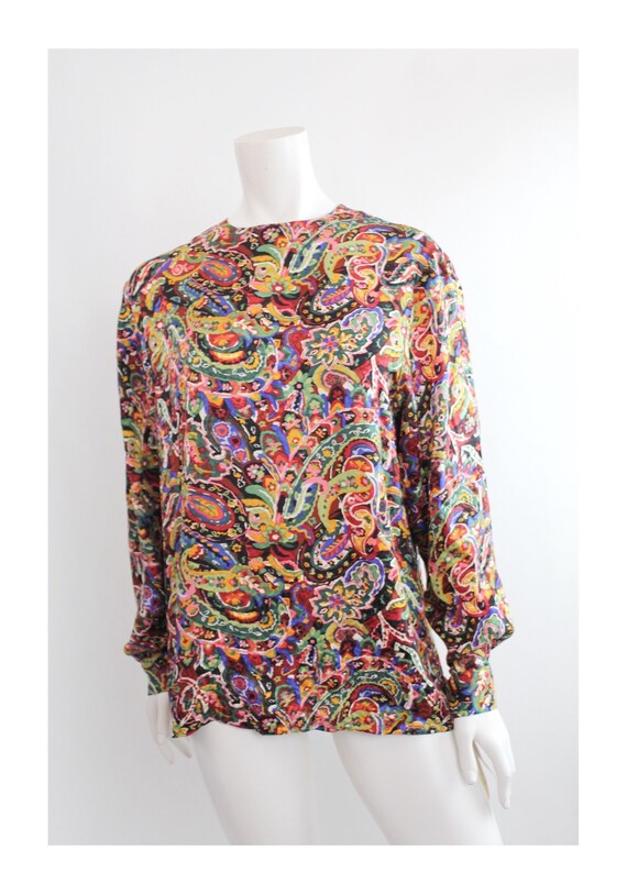 NWT Vintage Silk Blouse | Floral Print Silk Top |… - image 3