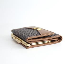 Cartera de cuero monograma Ted Lapidus Cartera Bilfold de cuero