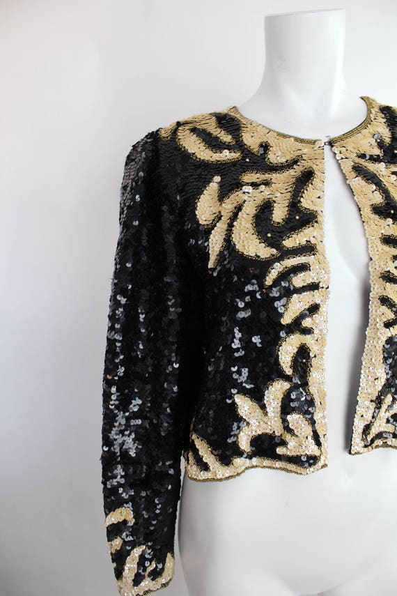 Vintage Sequin and Silk Jacket | Sequin and Silk … - image 2
