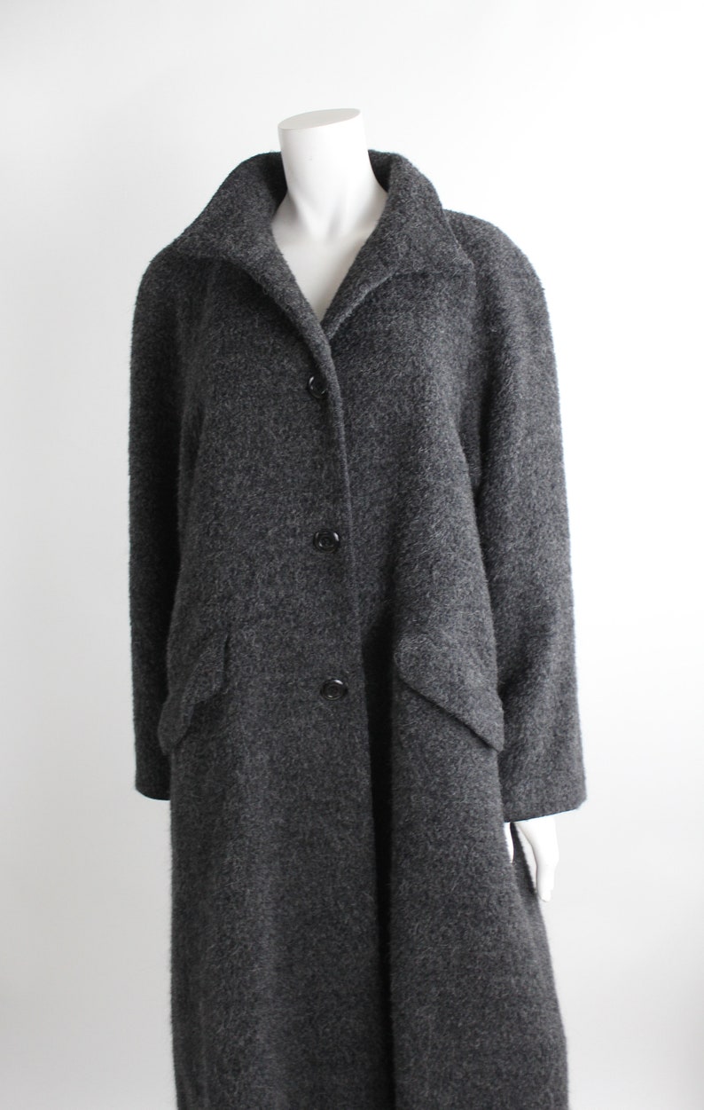 1980s Bill Blass Alpaca Winter Coat Vintage Charcoal Gray Winter ...