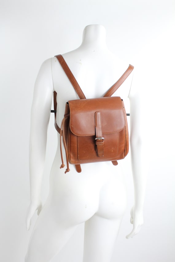 Vintage 90s Italian Leather Backpack | Smooth Brow